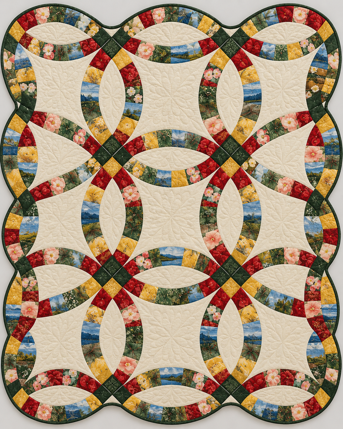 Alabama Ribbon Rings quilt blanket design
