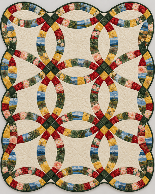 Alabama Ribbon Rings quilt blanket design