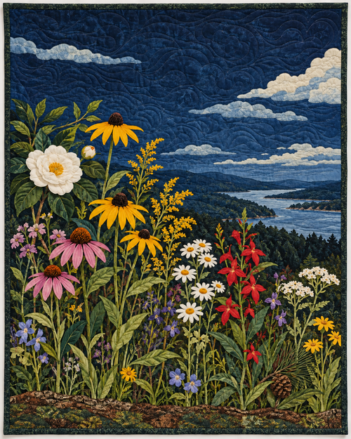 Alabama Wildflower Meadow quilt blanket design
