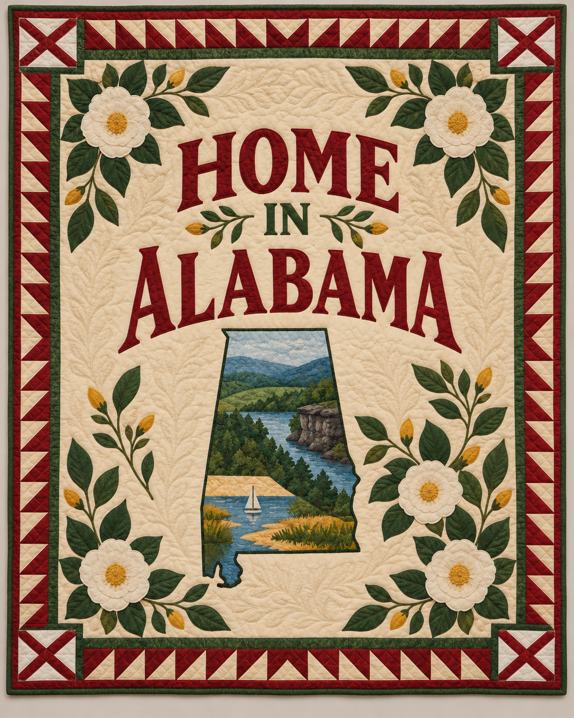 Alabama Home Saying quilt blanket design