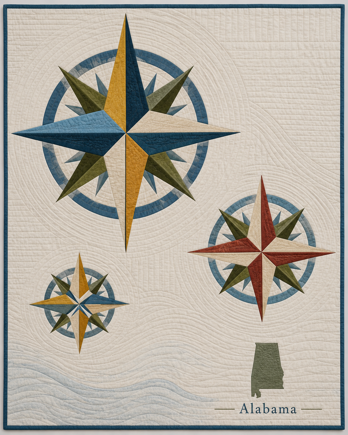 Alabama Modern Compass quilt blanket design