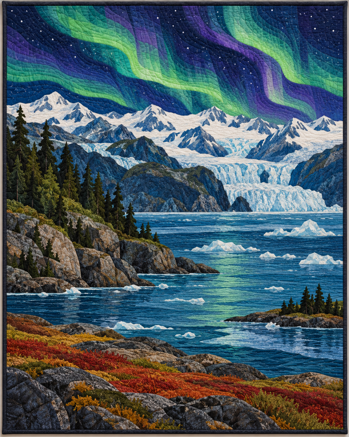 Alaska River Landscape quilt blanket design