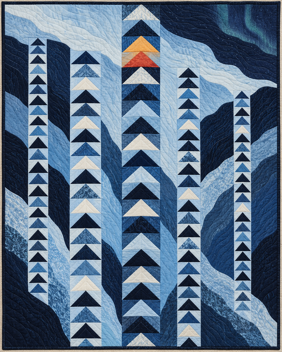 Alaska Waterway Geese quilt blanket design