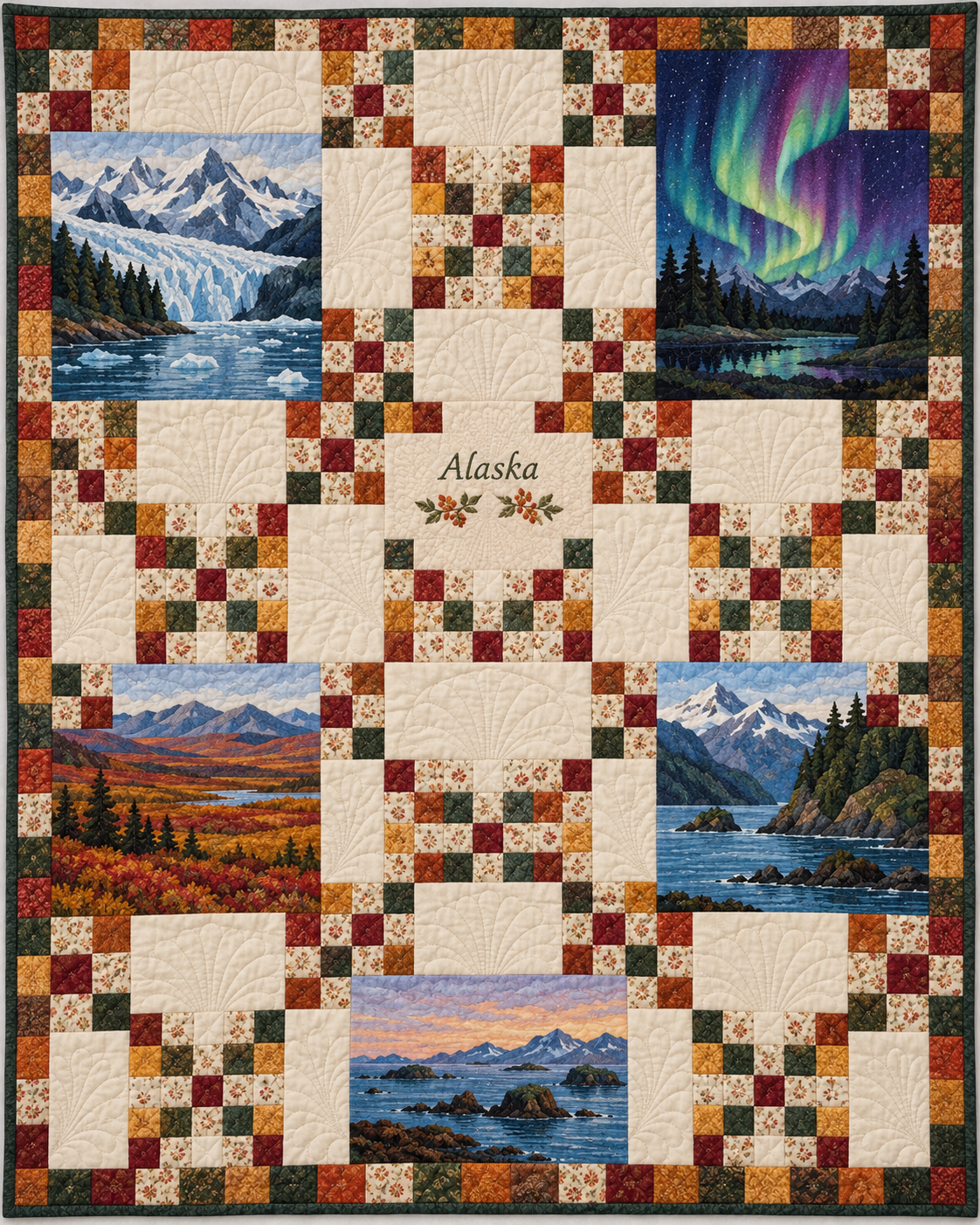 Alaska Harvest Chain quilt blanket design