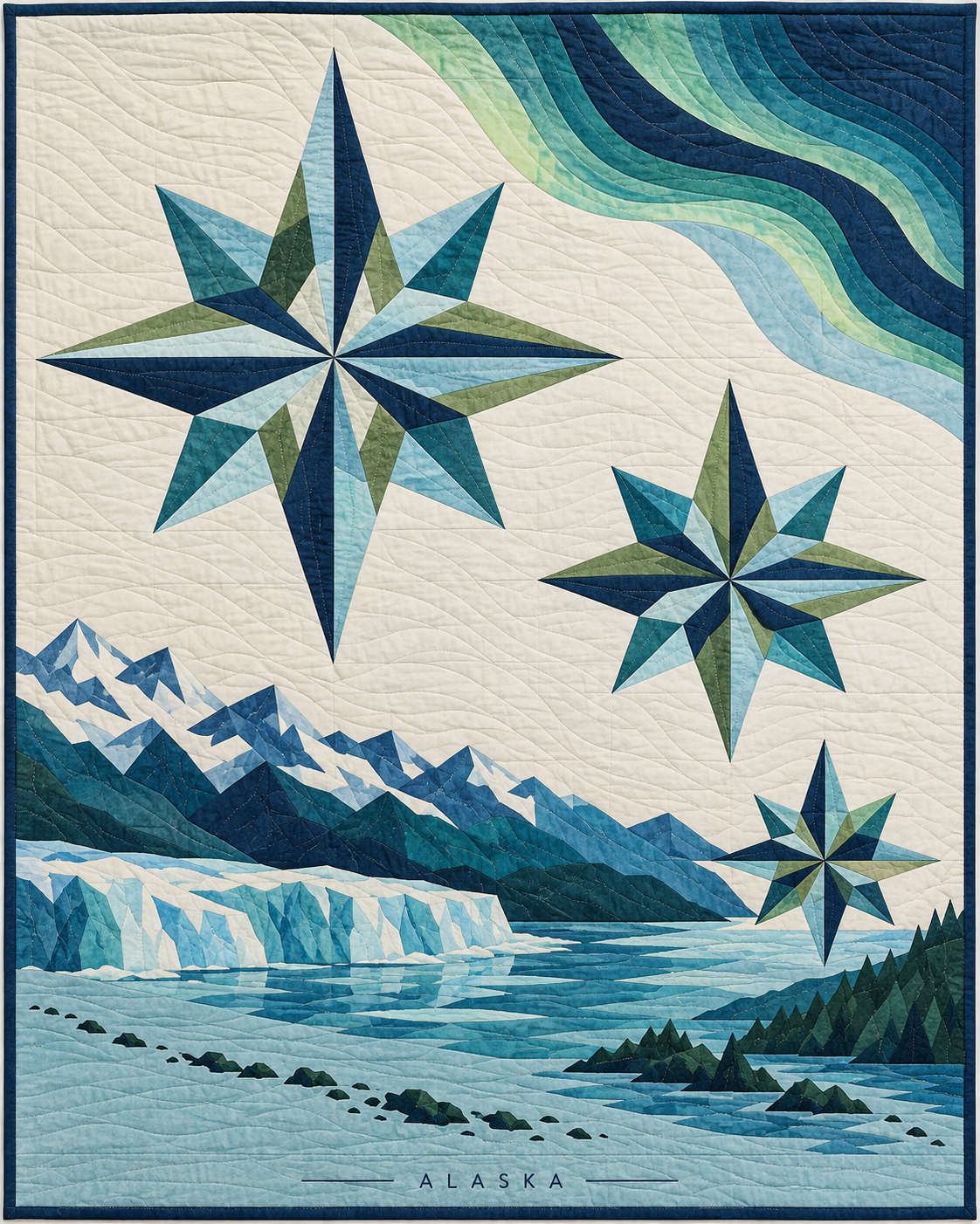 Alaska Modern Compass quilt blanket design