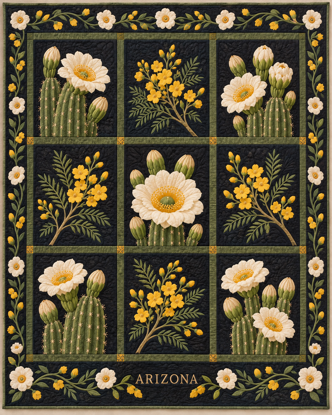 Arizona Flower Garden quilt blanket design