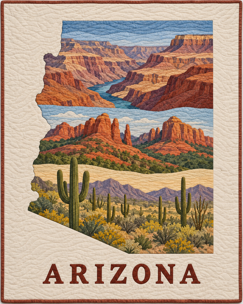 Arizona State Silhouette quilt blanket design
