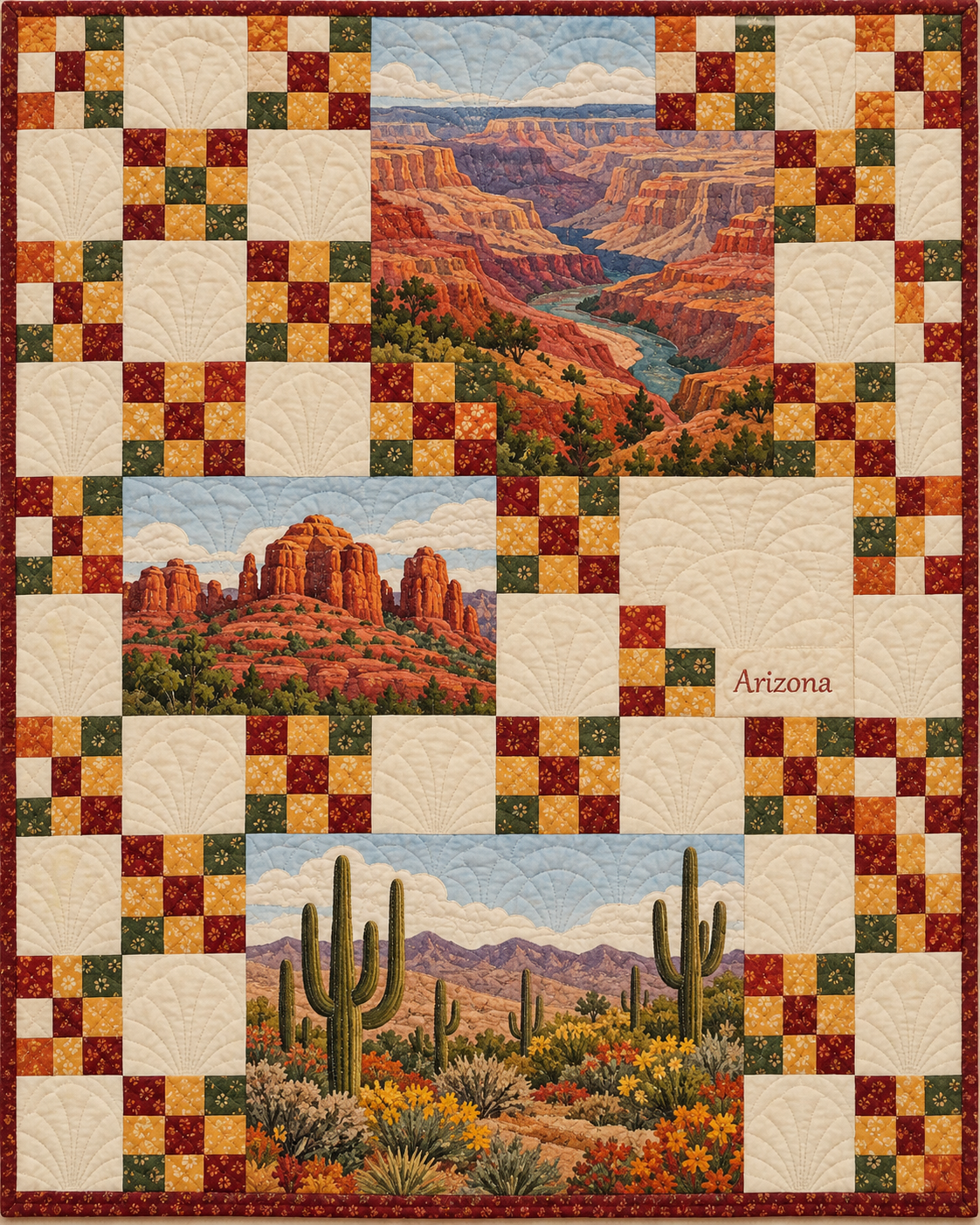 Arizona Harvest Chain quilt blanket design