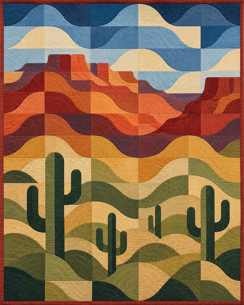 Arizona Rolling Curves quilt blanket design