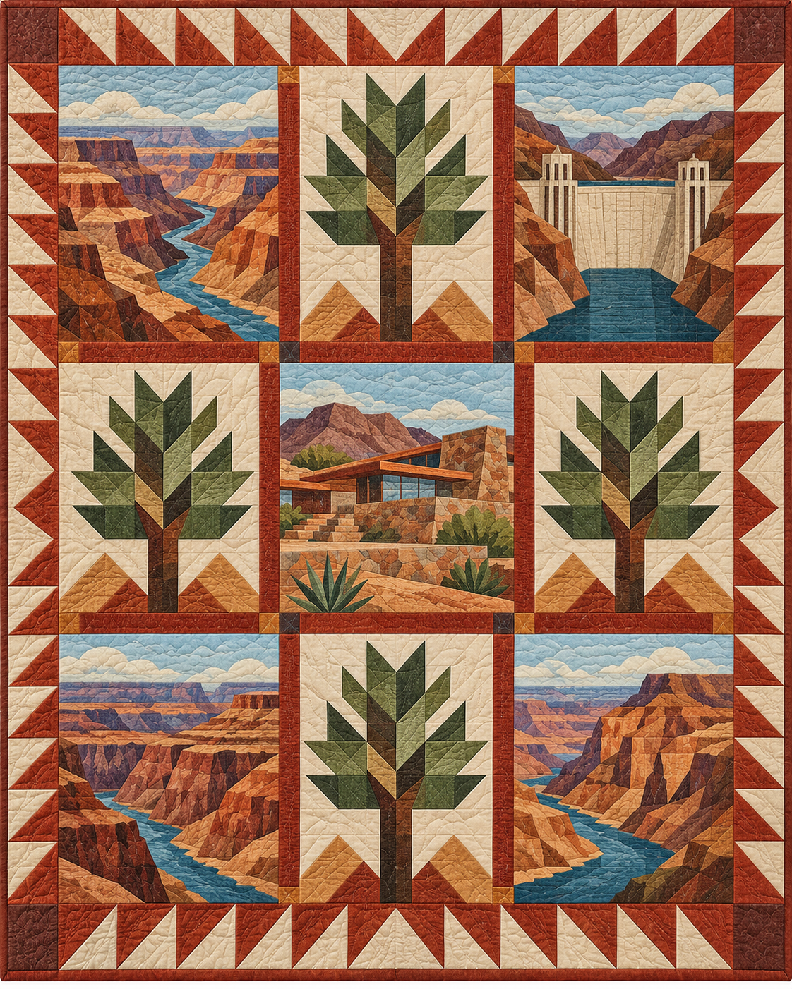 Arizona Town Houses quilt blanket design