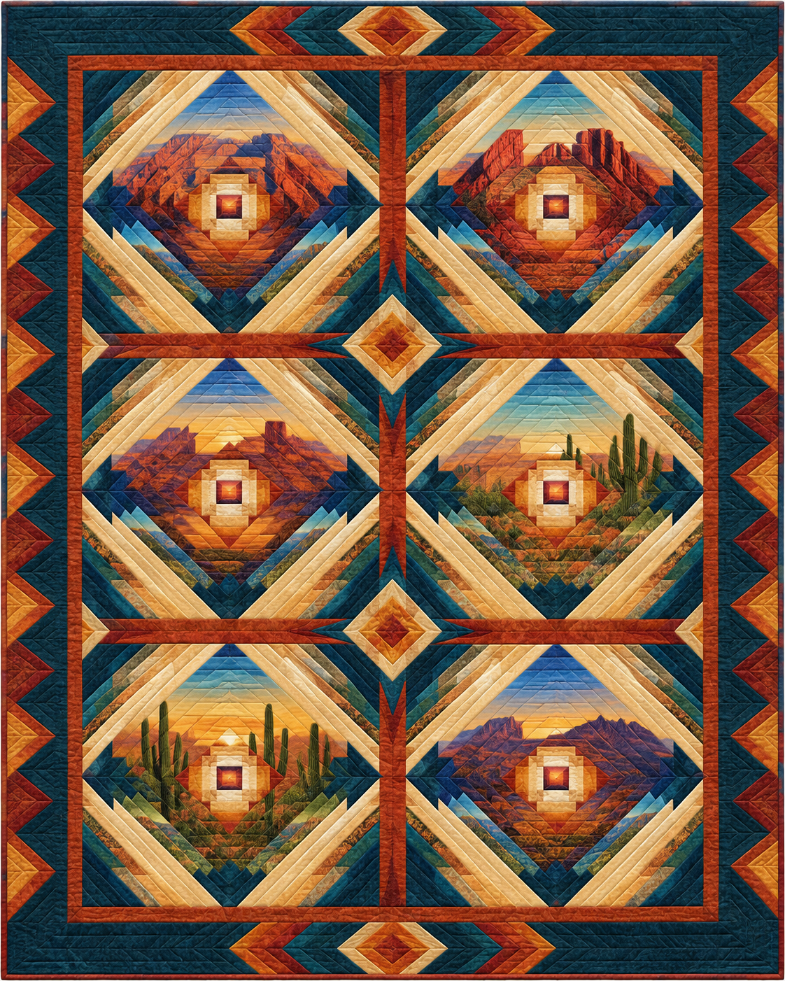 Arizona Pineapple Radiance quilt blanket design