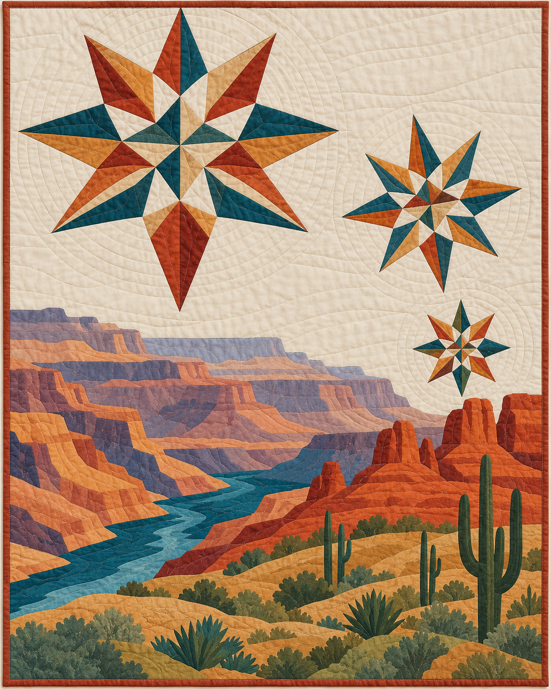 Arizona Modern Compass quilt blanket design