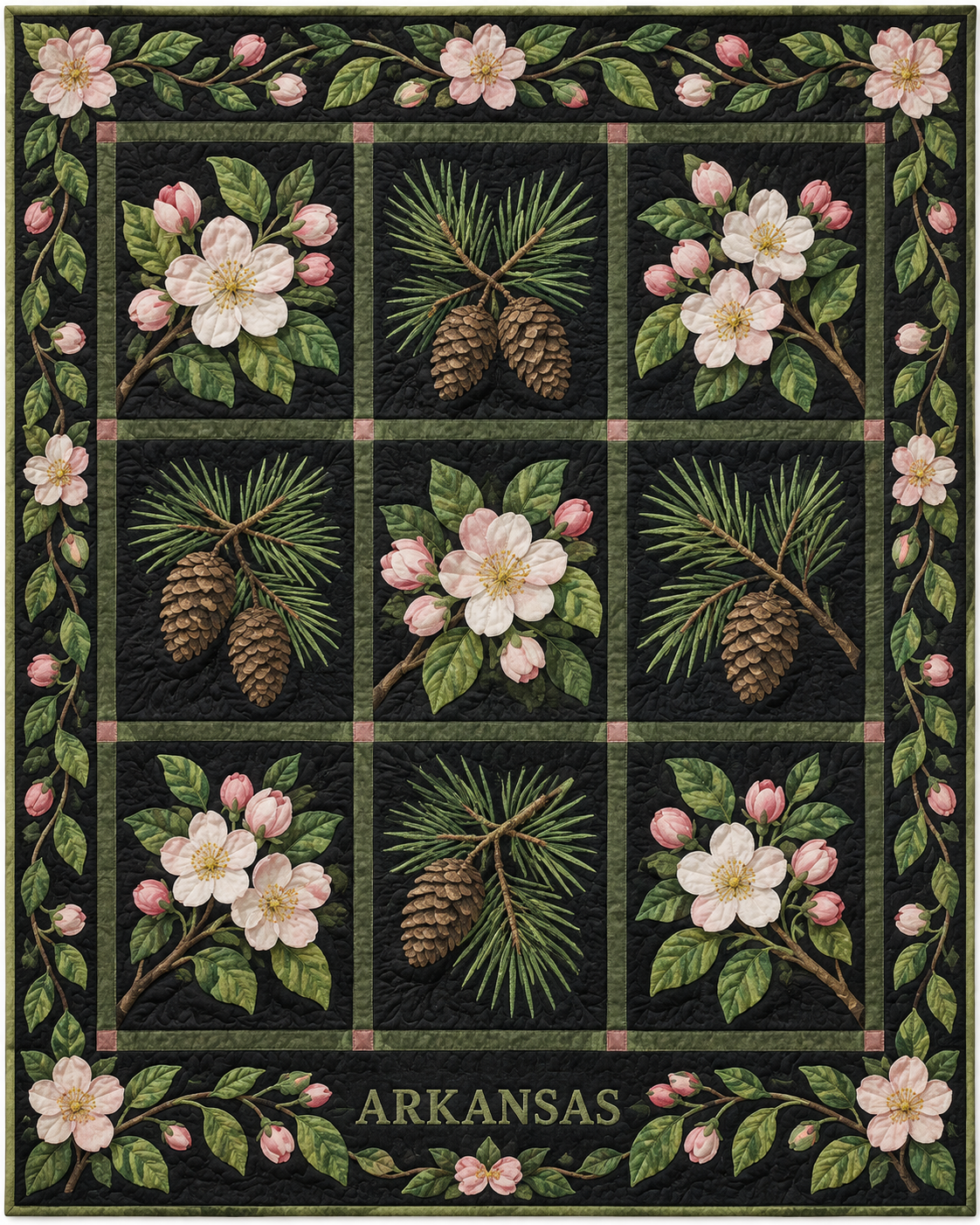 Arkansas Flower Garden quilt blanket design
