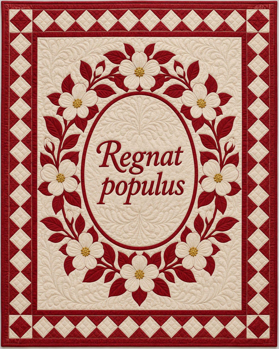 Arkansas Motto Medallion quilt blanket design