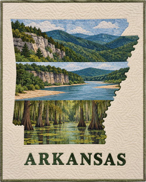 Arkansas State Silhouette quilt blanket design