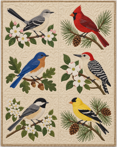 Arkansas Birdsong quilt blanket design