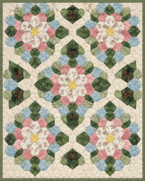 Arkansas Garden Hexagons quilt blanket design