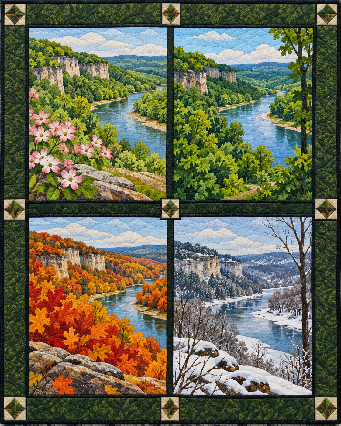 Arkansas Seasonal Windows quilt blanket design