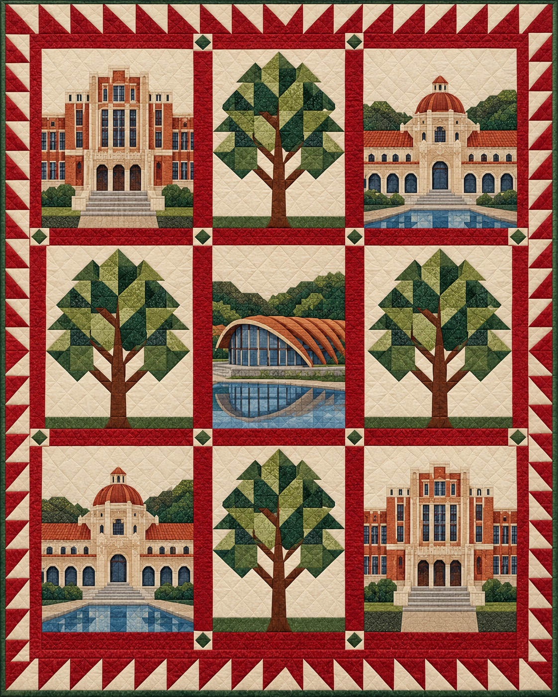 Arkansas Town Houses quilt blanket design
