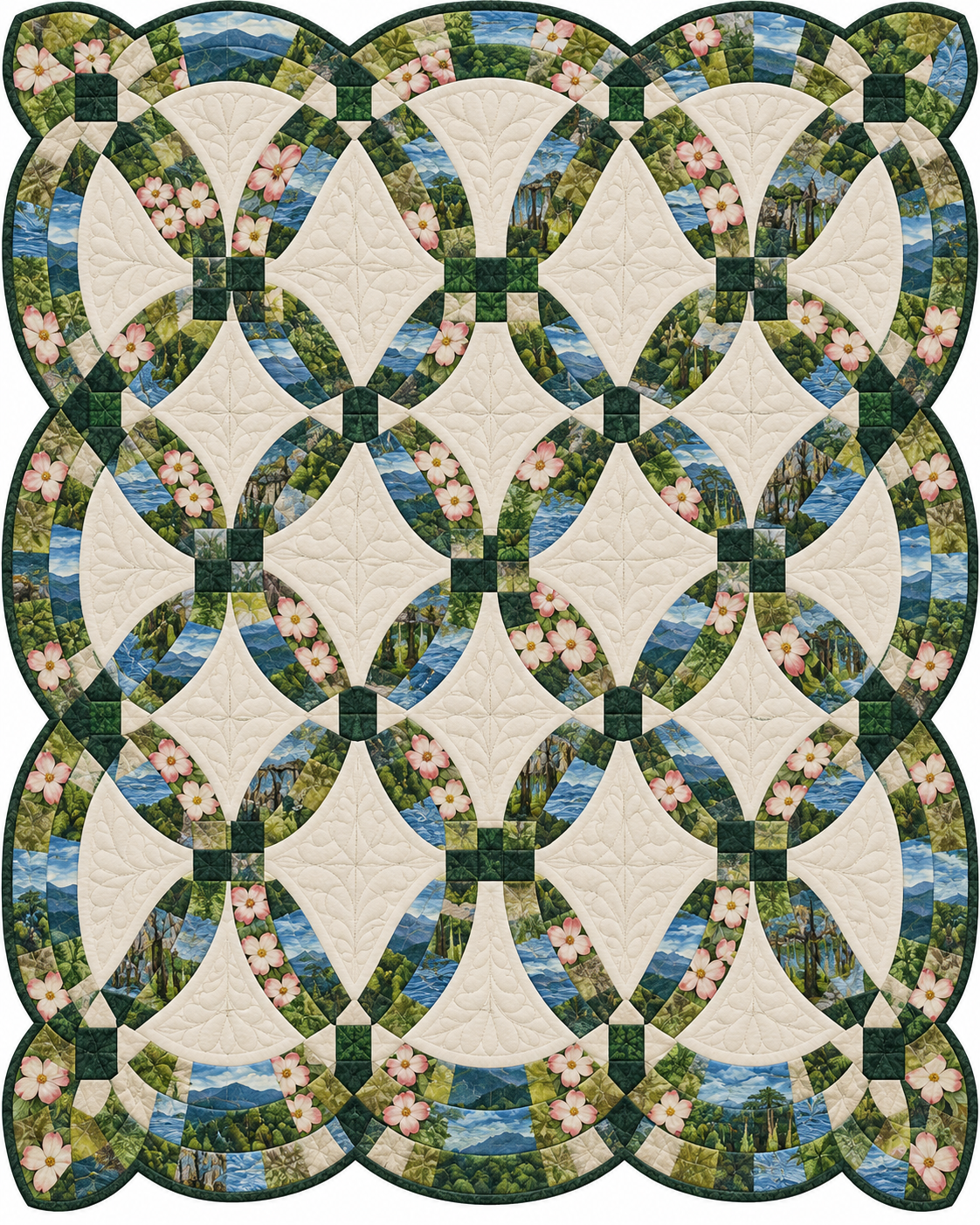 Arkansas Ribbon Rings quilt blanket design