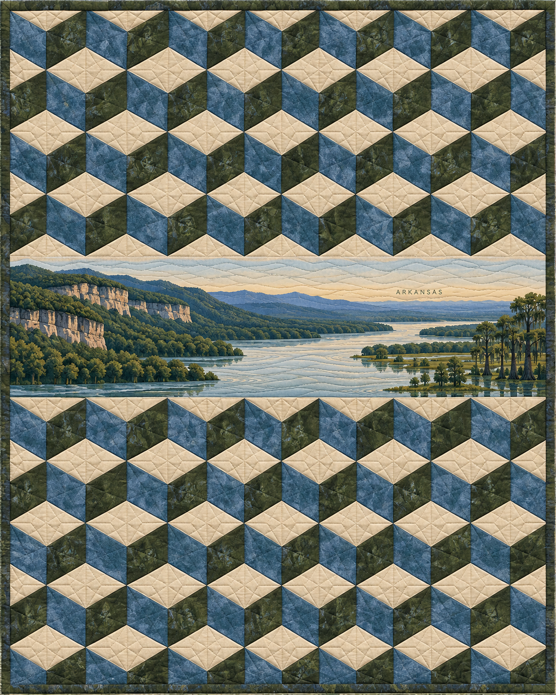 Arkansas Diamond Horizon quilt blanket design