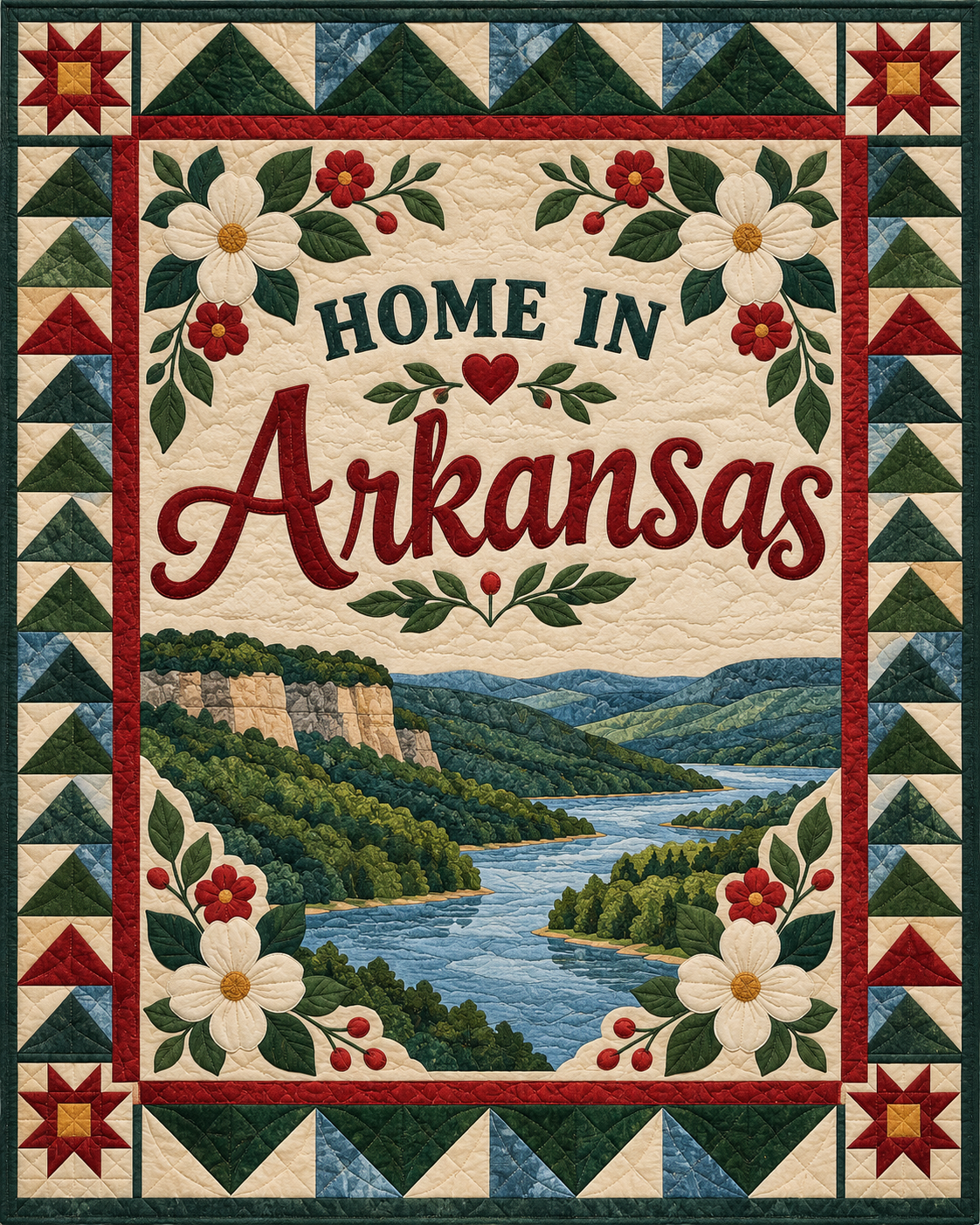Arkansas Home Saying quilt blanket design