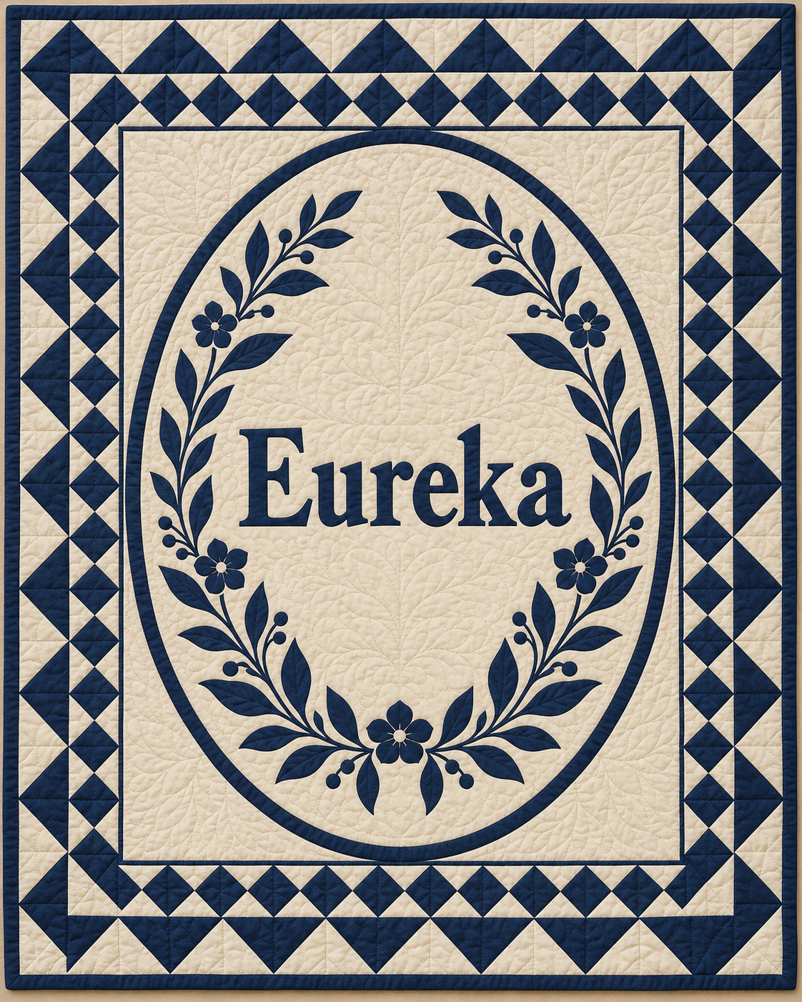 California Motto Medallion quilt blanket design