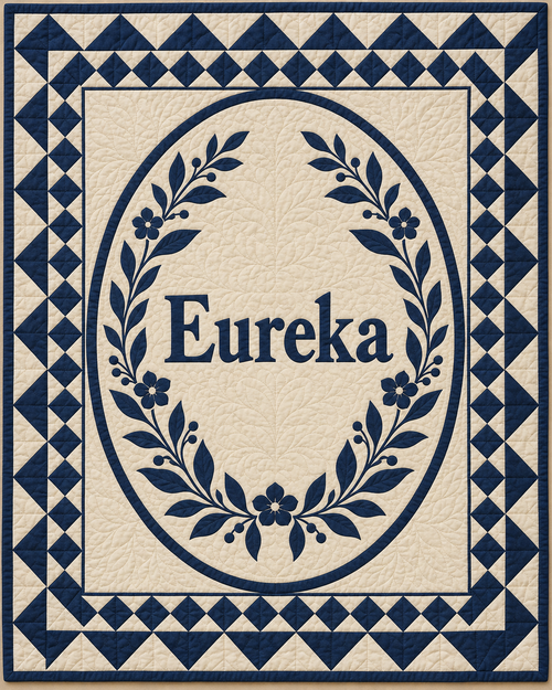 California Motto Medallion quilt blanket design