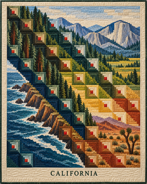 California Cabin Light quilt blanket design