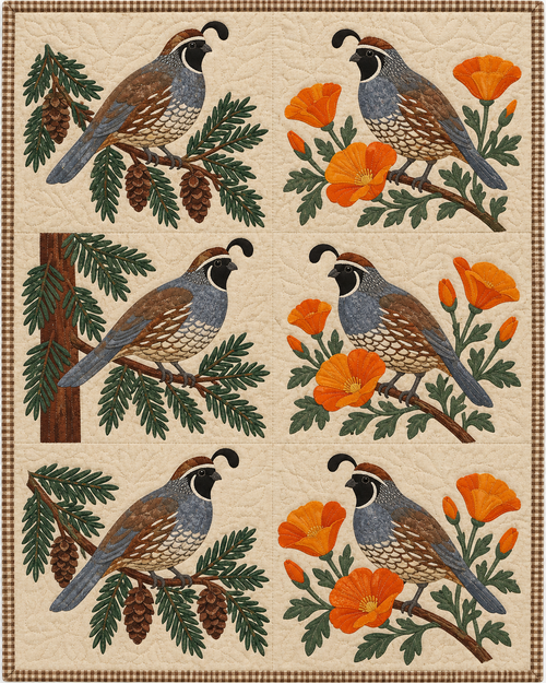 California Birdsong quilt blanket design