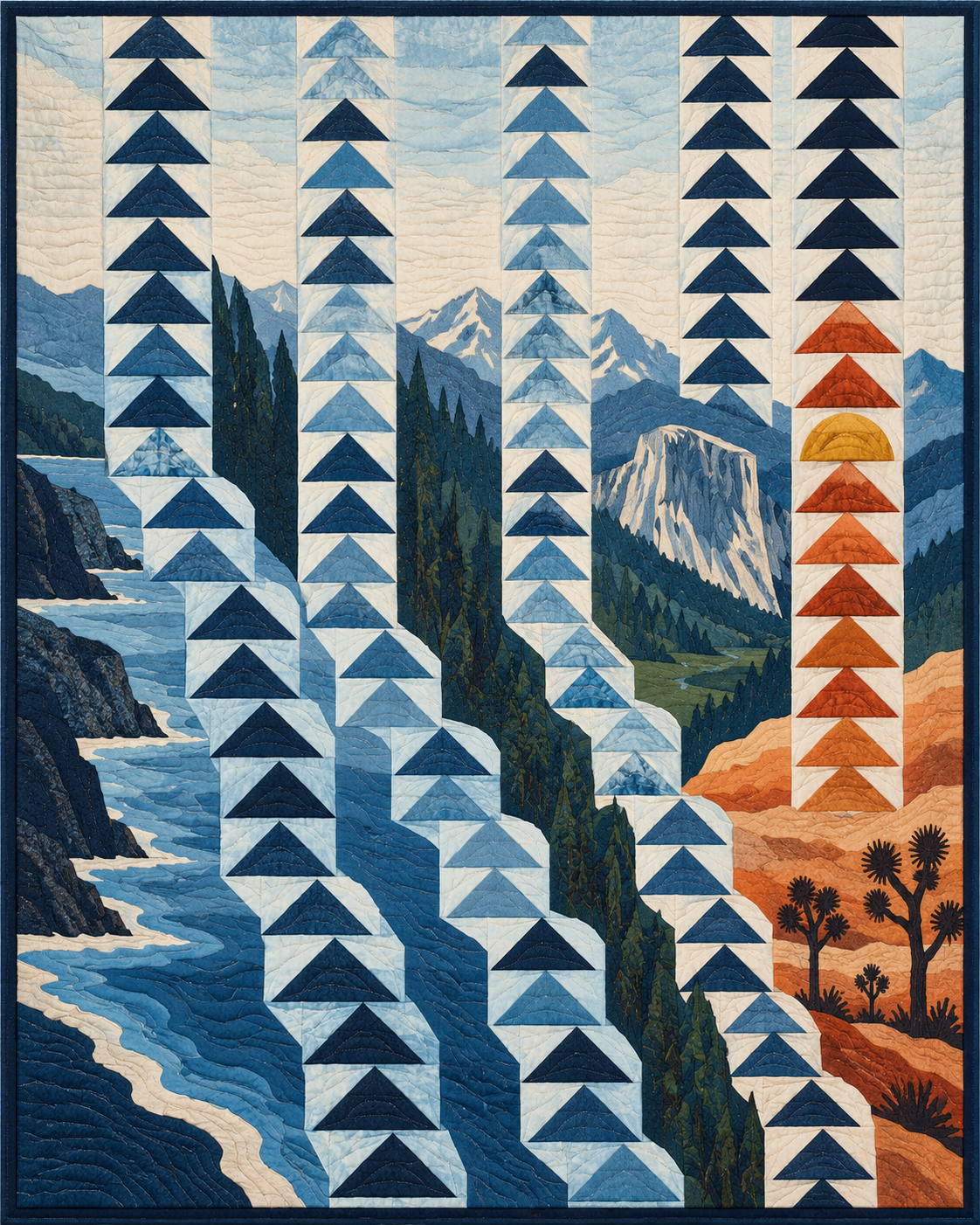 California Waterway Geese quilt blanket design