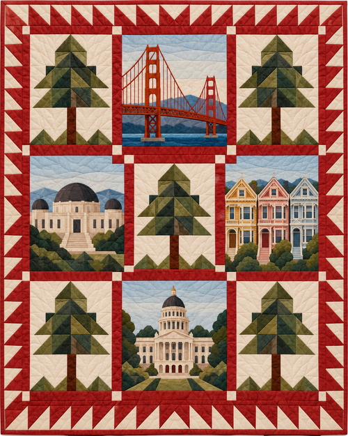 California Town Houses quilt blanket design