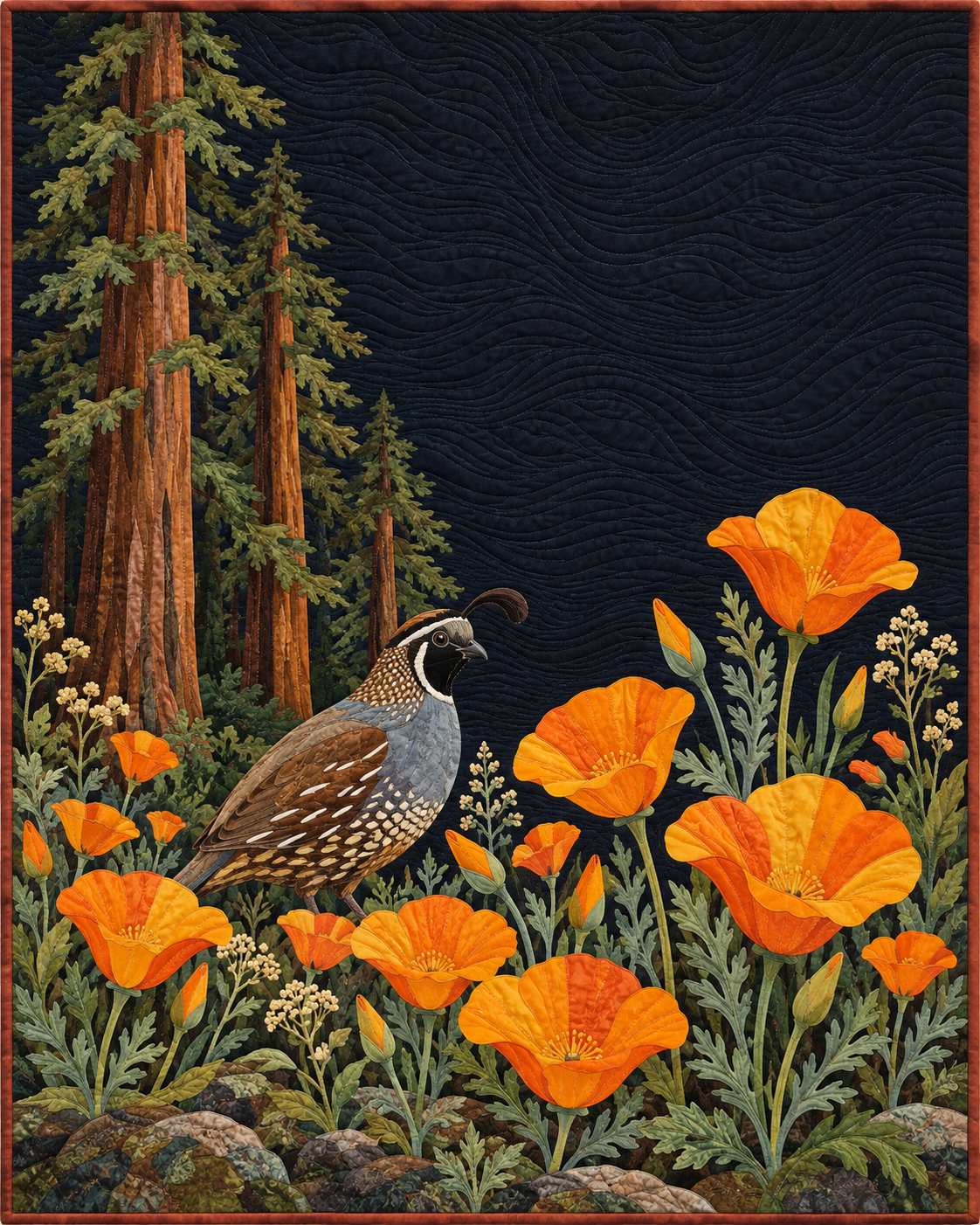 California Wildflower Meadow quilt blanket design