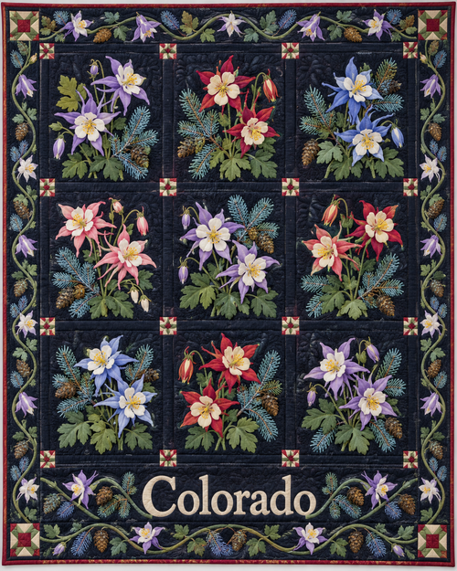 Colorado Flower Garden quilt blanket design