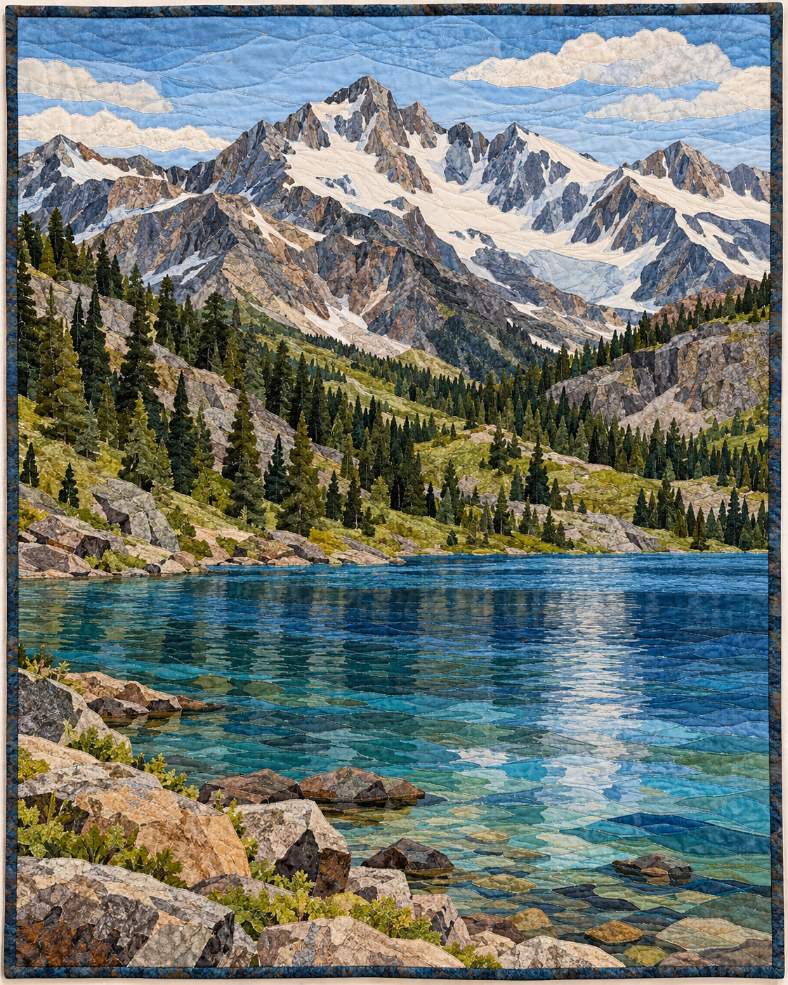 Colorado River Landscape quilt blanket design