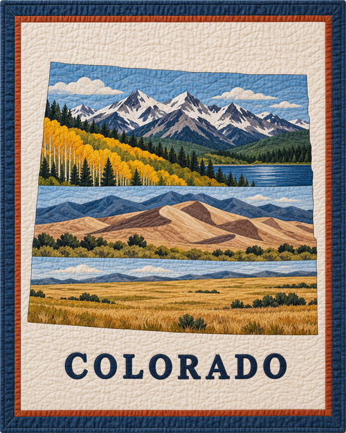 Colorado State Silhouette quilt blanket design