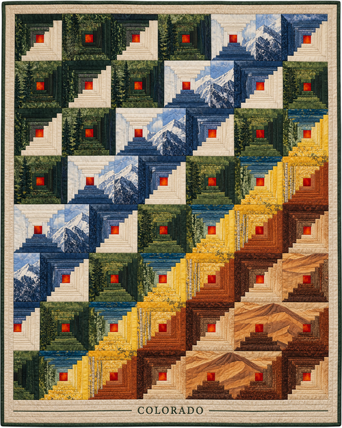 Colorado Cabin Light quilt blanket design