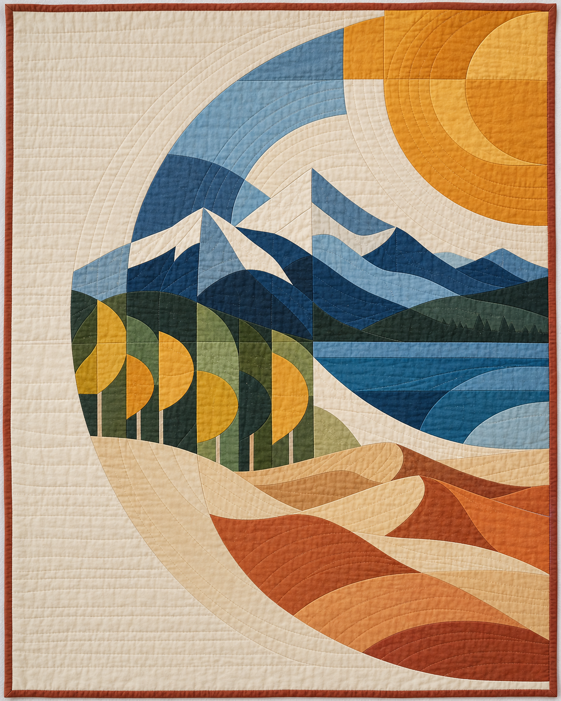 Colorado Morning Orchard quilt blanket design
