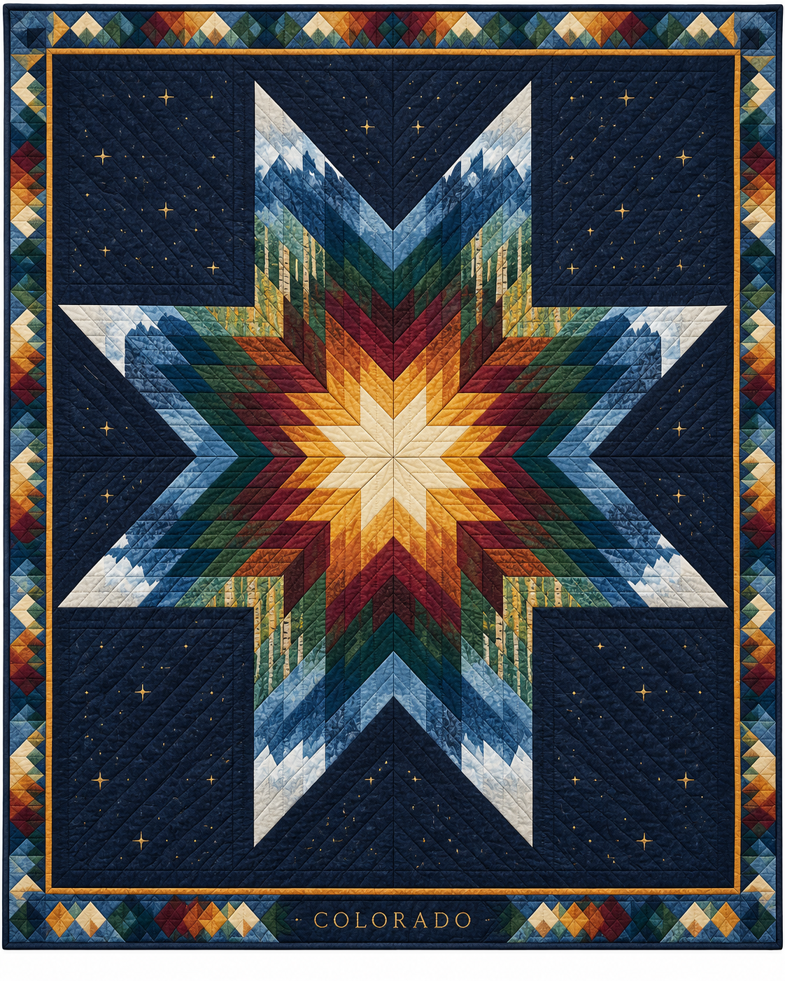 Colorado Night Stars quilt blanket design