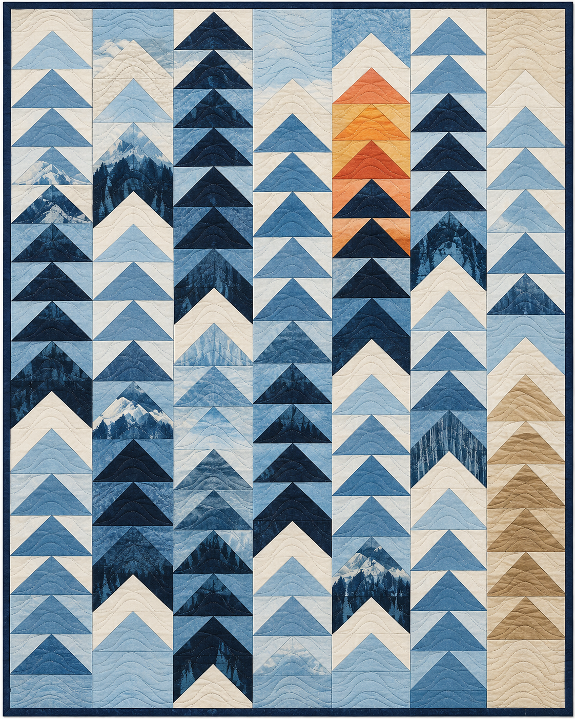 Colorado Waterway Geese quilt blanket design