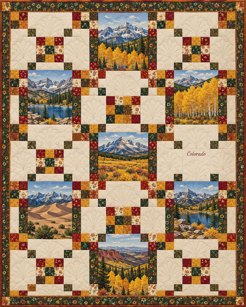 Colorado Harvest Chain quilt blanket design