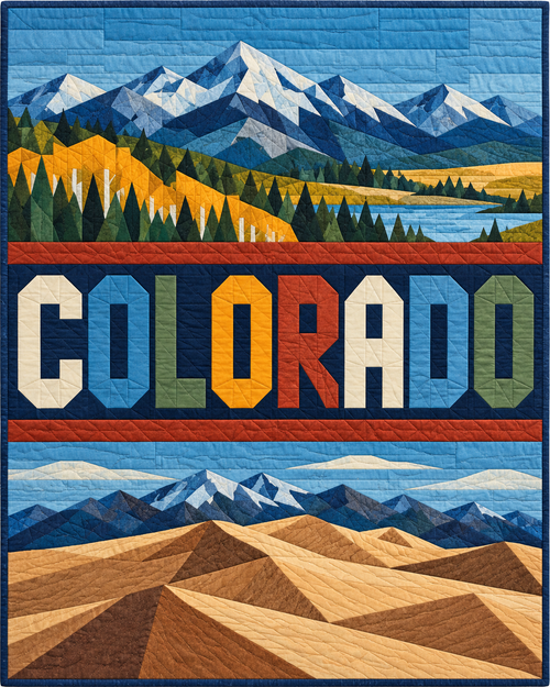 Colorado Typography Bars quilt blanket design