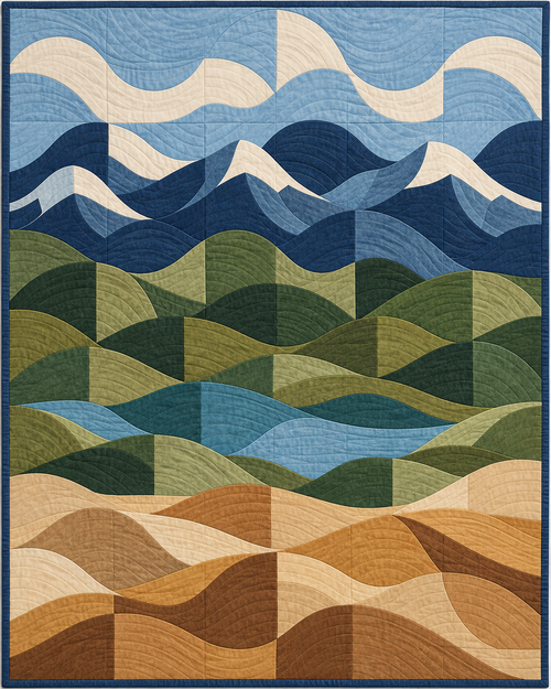Colorado Rolling Curves quilt blanket design
