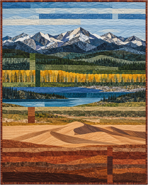 Colorado Landscape Strata quilt blanket design