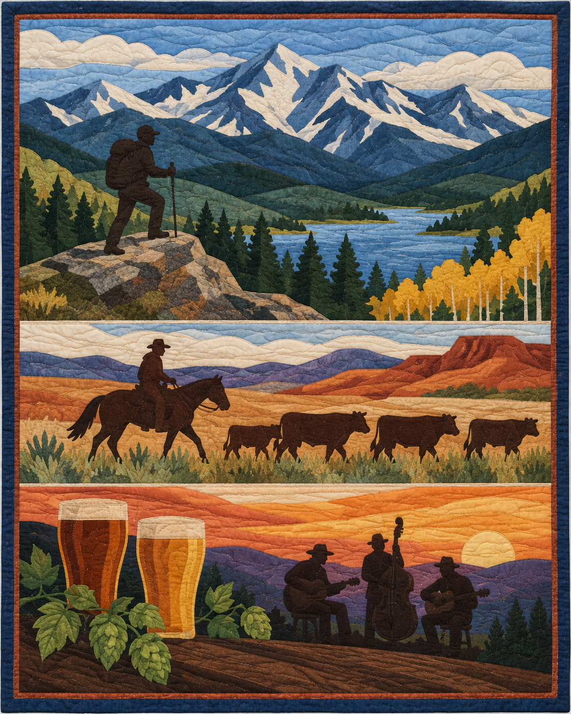 Colorado Music and Gathering quilt blanket design