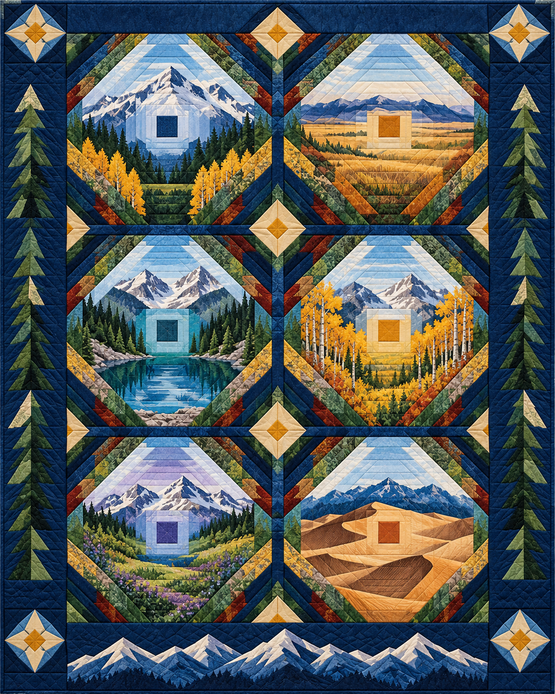 Colorado Pineapple Radiance quilt blanket design