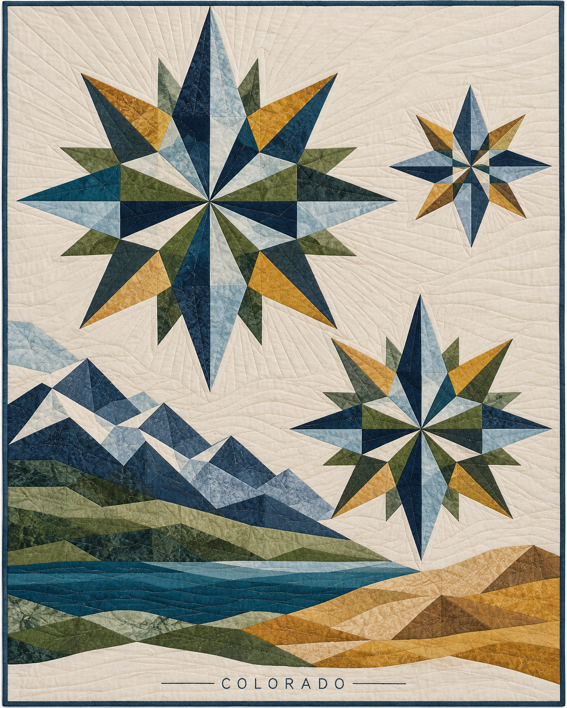 Colorado Modern Compass quilt blanket design
