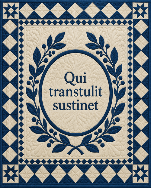 Connecticut Motto Medallion quilt blanket design