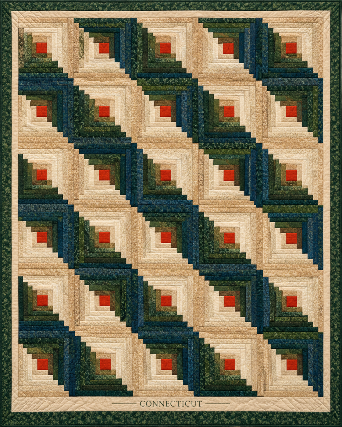 Connecticut Cabin Light quilt blanket design