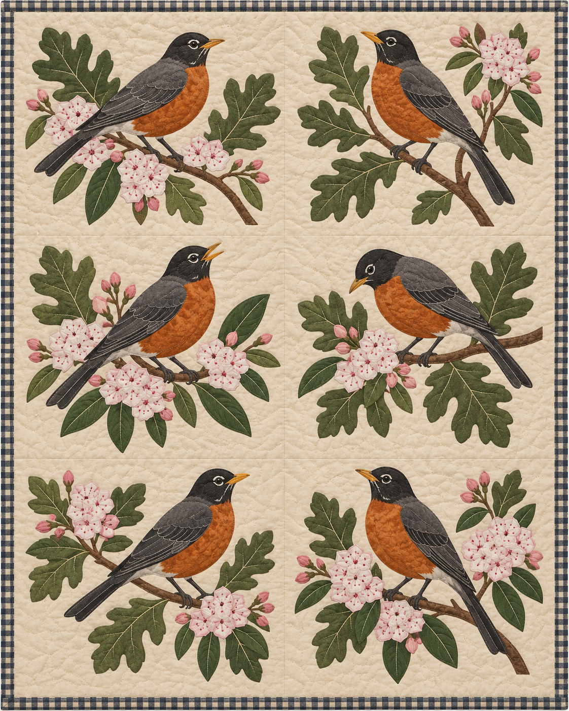 Connecticut Birdsong quilt blanket design